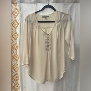 Daniel Rainn Cream Button-Down Blouse